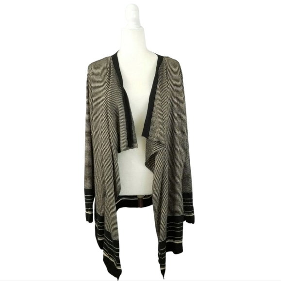 Calvin Klein gold black striped cascading open front cardigan NWOT size 2X - Picture 1 of 9